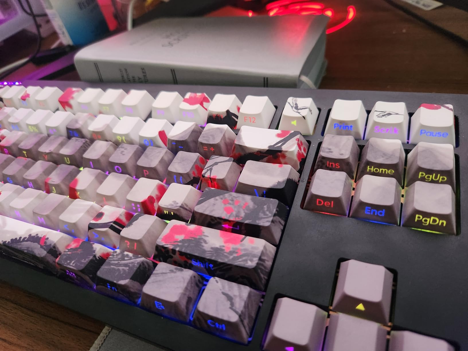 Tsungup PBT Keycaps - Side Print Keycap Set,135 Keys Double Shot Shine Through Landscape Painting Custom Keycaps,Cherry Profile Keyboard Key caps for Cherry MX Switches Mechanical Keyboards customer photo 1