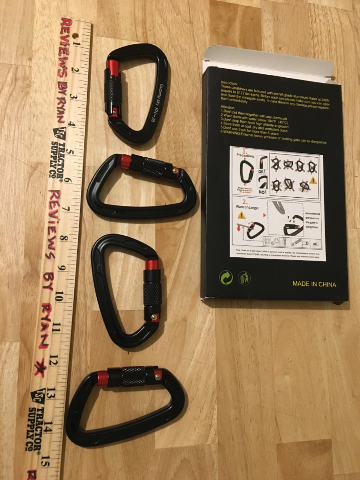 Auto Locking Carabiner Clips - 28KN (6172lbs) Heavy Duty Caribeaners, Large Carabiner Clip for Keychains，Hammock，Camping, Gym, Hiking, Outdoor ，Dog Leash customer photo 1