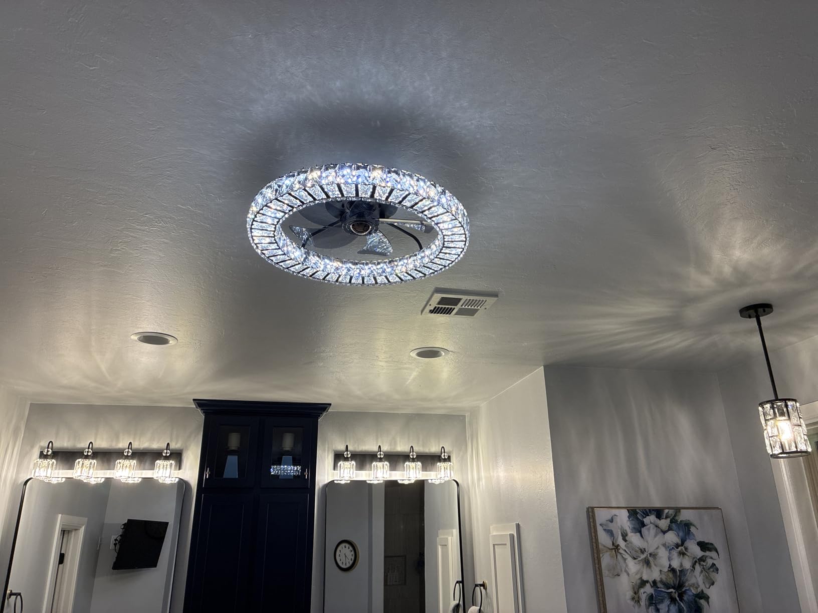 Flush Mount Ceiling Fan with Light, 22