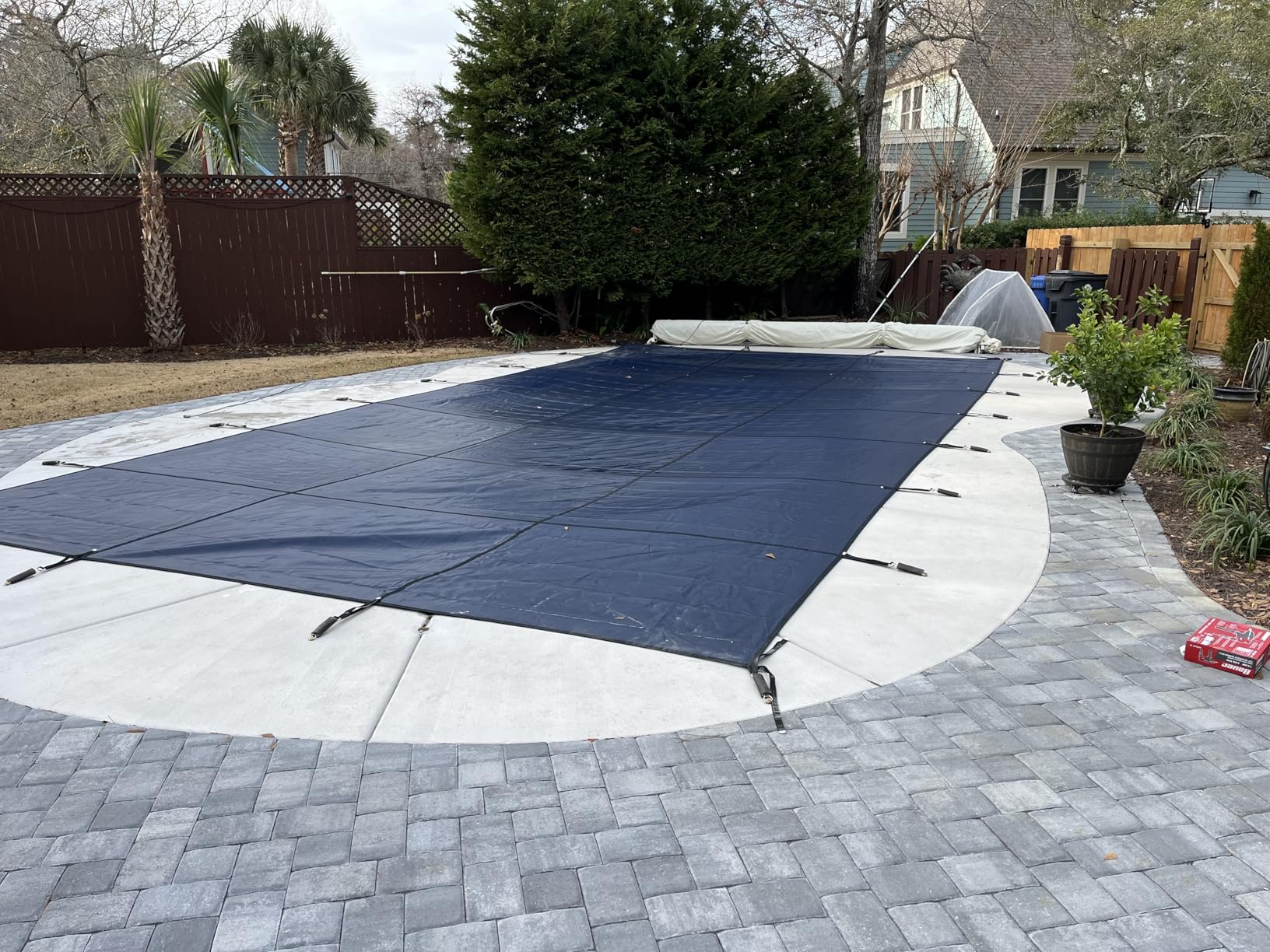 iCOVER Inground Pool Safety Cover, 20x40ft Rectangle Winter Safety Pool Cover for Inground Swimming Pools, Winter Pool Cover, Pool Covers for Inground Pools, Triple Stitched for High Strength, Blue customer photo 2