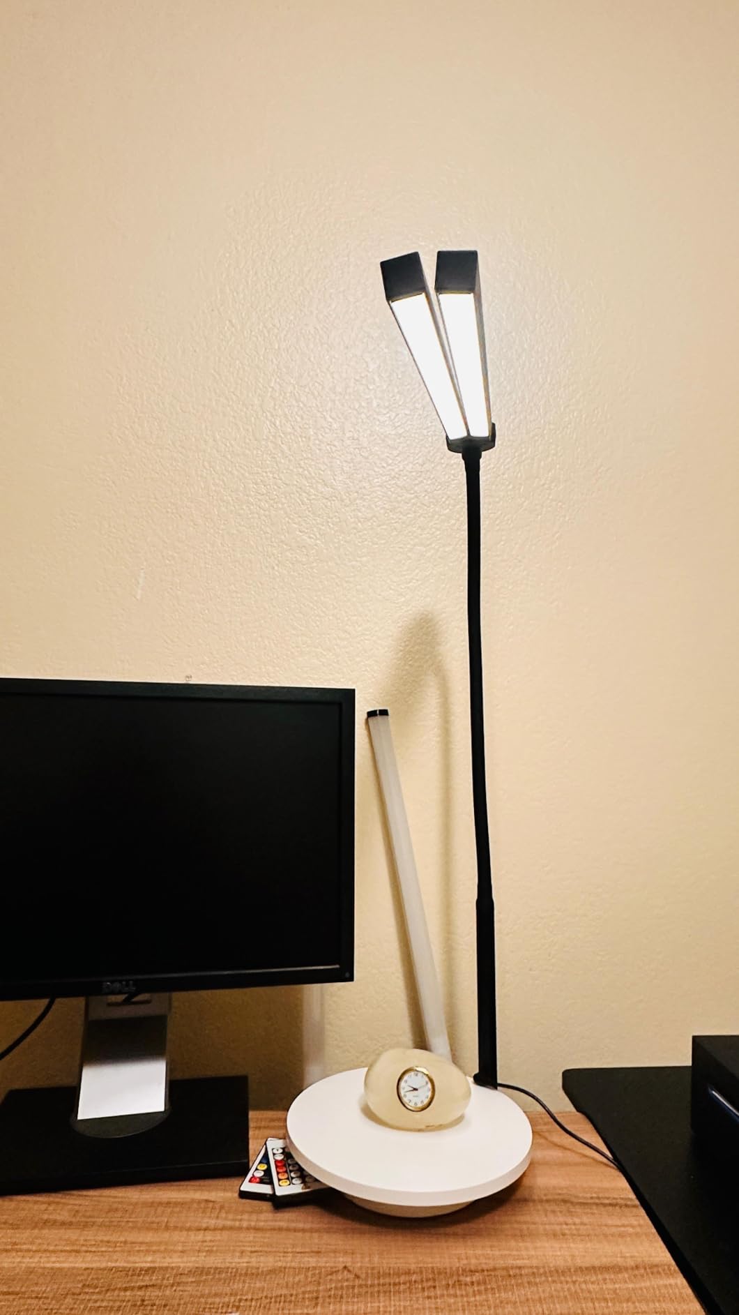 Led Desk Lamp with Clamp: Architect Desk Lamp for Home Office, Eye Caring Double Head Computer Monitor Work Desk Light with Remote Control - 24W Flexible Dimmable Desktop Table Lamp White customer photo 2
