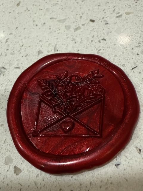 SWANGSA Blessing Wax Seal Stamp Gift Box Set, Vintage 6 Sealing Stamp Heads and 1 Wooden Hilt for Wedding, Party Invitations, Envelops, Christmas Cards and Gift (Phrases Kit) customer photo 1