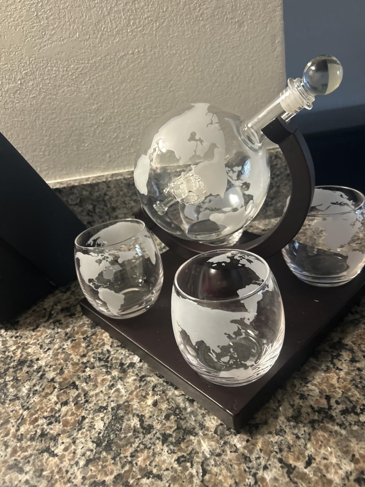 Whiskey Decanter Set for Men with 4 Glasses For Whisky, Bourbon, Rum, Scotch, Crystal Clear Decanter Sets - Whiskey Gifts for Men Dad Him customer photo 1