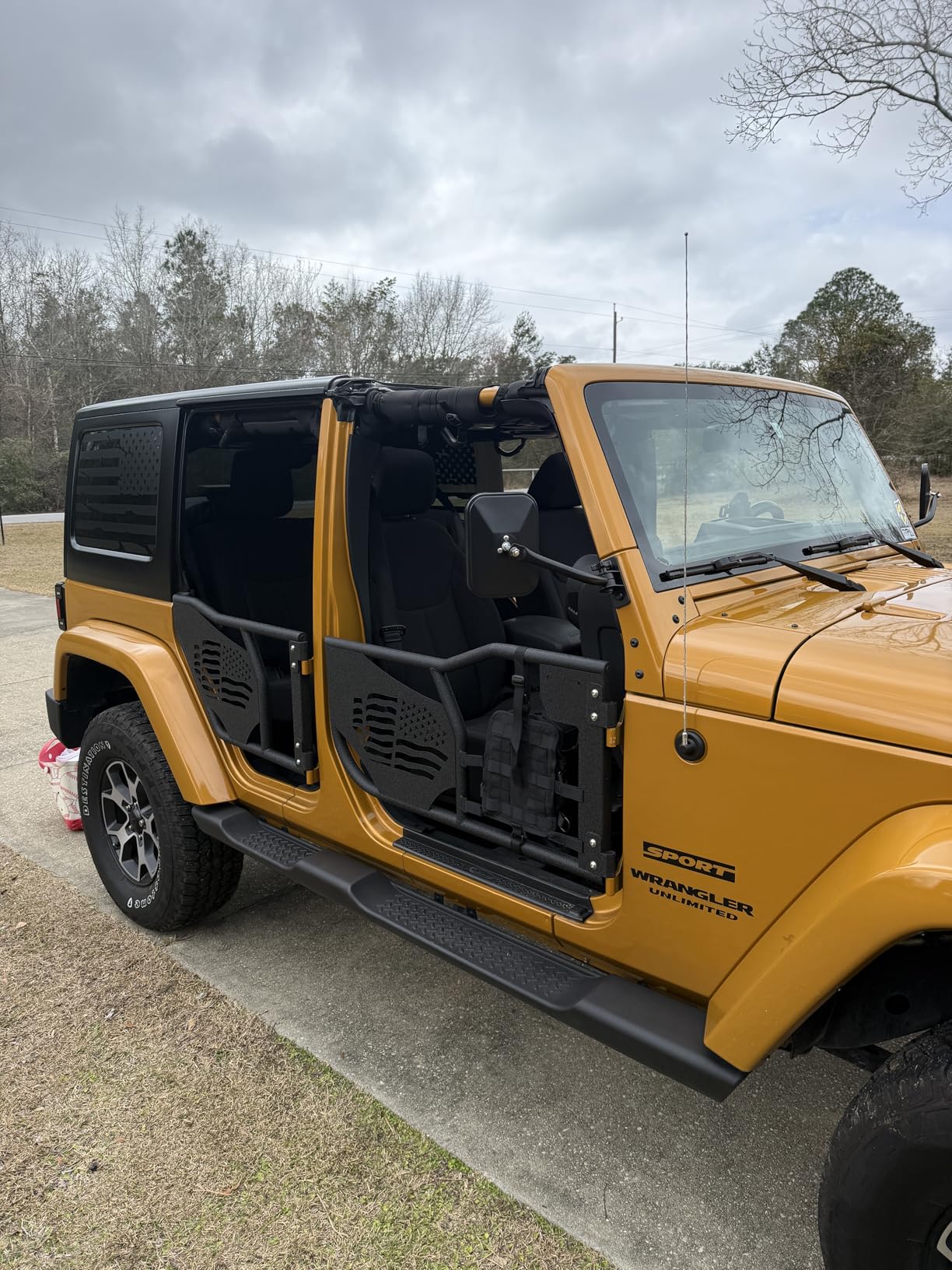 ROADER JL Gladiator Tube Doors for 2018-2024 Jeep Wrangler JL Unlimited | Gladiator JT 4-Door US Flag pattern Front & Rear Tubular Half Doors Adventure With Offroad Front Door Side Storage Bag customer photo 1
