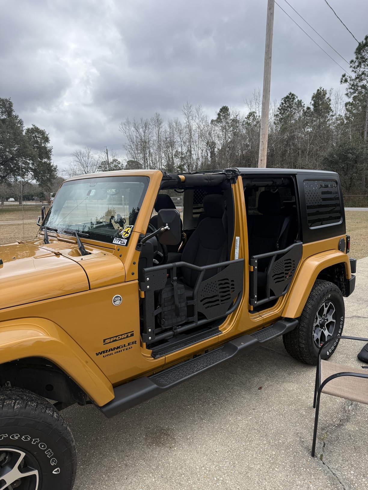 ROADER JL Gladiator Tube Doors for 2018-2024 Jeep Wrangler JL Unlimited | Gladiator JT 4-Door US Flag pattern Front & Rear Tubular Half Doors Adventure With Offroad Front Door Side Storage Bag customer photo 2