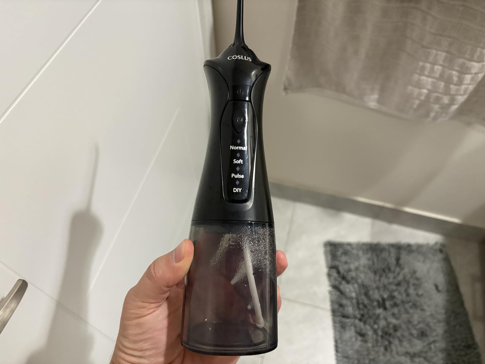 COSLUS Water Dental Flosser Pick for Teeth C30(FC5360): 4 Modes Cordless Portable 300ML Larger Tank Water Teeth Cleaner IPX7 Waterproof Flossing Cleaning Picks for Home Travel Black customer photo 2