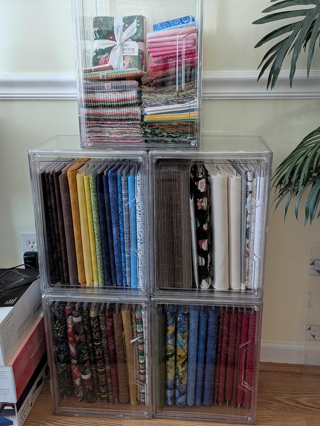 Purse Organizer for Closet,Clear Acrylic Display Case for Handbag Organizer, Purse Storage Box with Magnetic Door, Plastic Storage Bins for Book, Collectibles, Cosmetic (5 Pack) customer photo 1