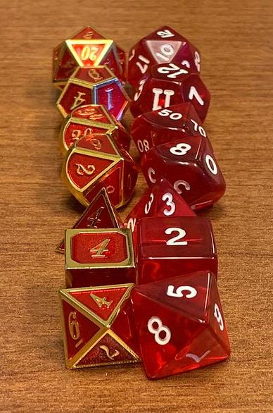 Metal Dice Set D&D, DNDND 7 PCS Flower Metallic DND Dice Set with Grogeous Gift Case for Dungeons and Dragon Tabletop Game (Matte Black with Pink Flower) customer photo 1