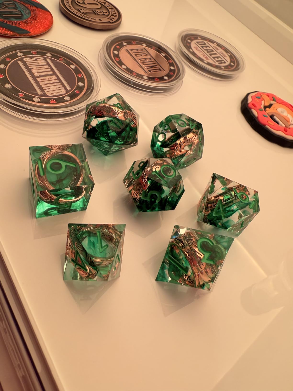 Liquid Core DND Dice, Dragon Eye Dice Set D and D Sharp Edge Resin Dungeons and Dragons Dice Polyhedral Beholder's Ttrpg Die Role Playing RPG D and D Dice (Red) customer photo 1