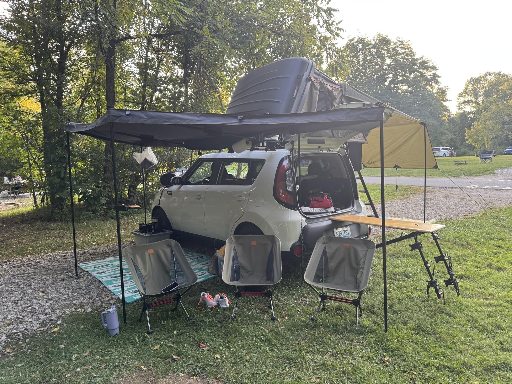 Overland Vehicle Systems HD Nomadic 180 LTE Dark Grey Awning with Black Travel Cover | 280G Poly Cotton Ripstop Material | 59 Sq Ft of Coverage | Easy Installation customer photo 2