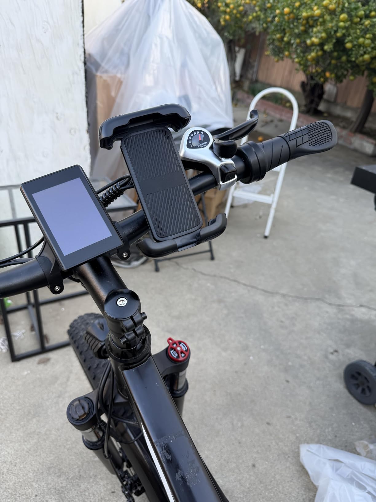 LISEN Bike Phone Holder, [Super Easy Install] Motorcycle Phone Mount Ebike Accessories Bicycle Handlebar Holder Mount Gifts for Adults Kids Men Mountain Mini Bike Scooter Gear Accessories, Black customer photo 1