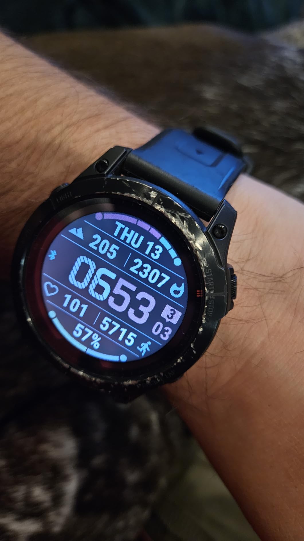 Garmin fenix 7S, smaller sized adventure smartwatch, rugged outdoor watch with GPS, touchscreen, health and wellness features, silver with whitestone band (Renewed) customer photo 2