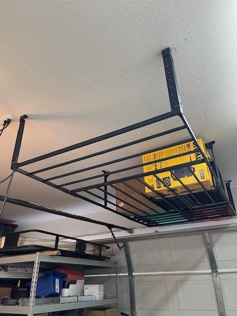 StoreYourBoard 4 x 8 Overhead Garage Storage Rack, Ceiling Shelf Overhead Organization, Heavy Duty Steel Platform Holds 700 lbs, 96 in. x 48 in. x 40 in. customer photo 2