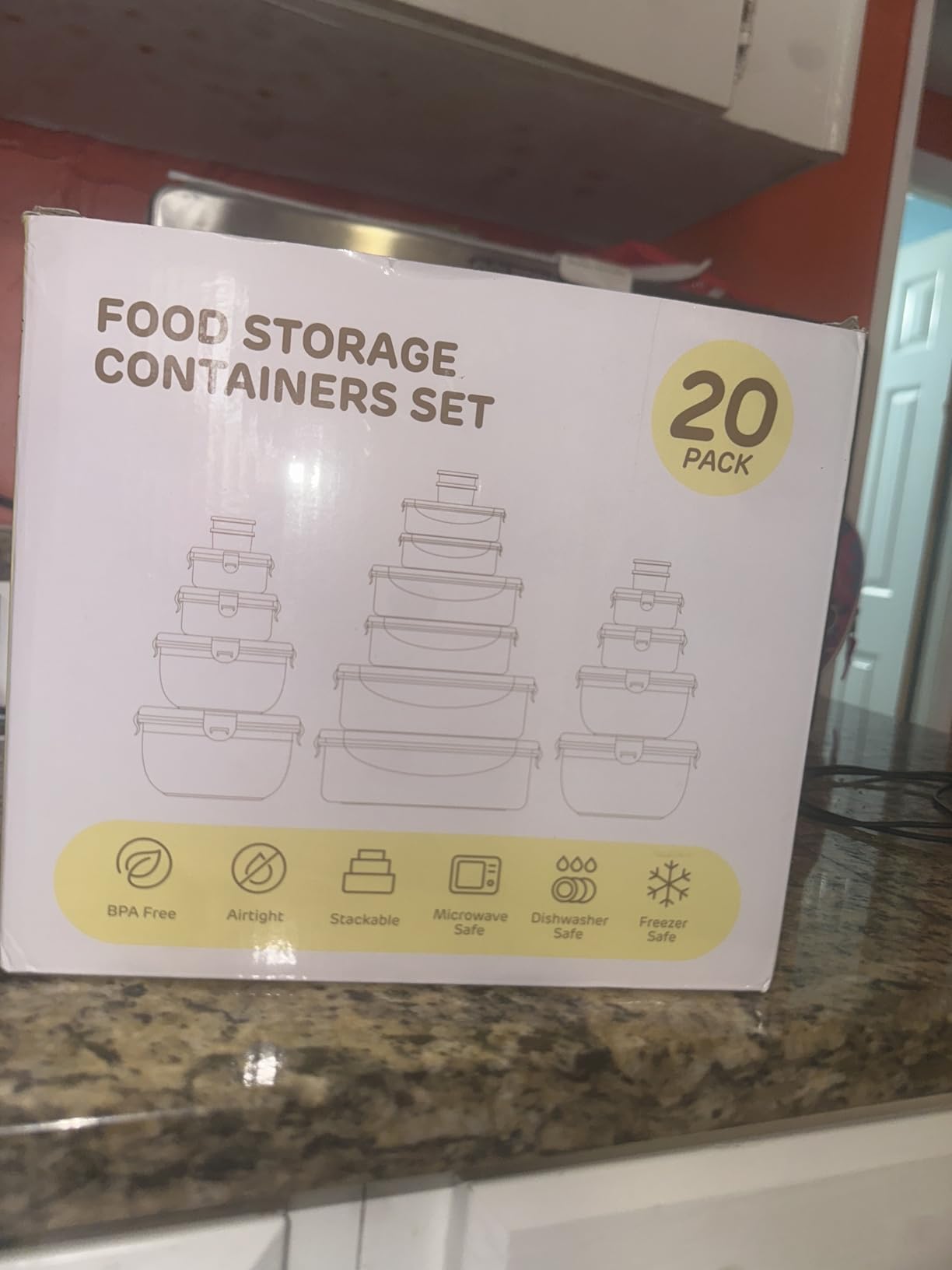 40 PCS Food Storage Containers with Lids Airtight (20 Lids &20 Containers) - Leakproof Meal-Prep Containers for Kitchen Storage Reusable Plastic Microwave/Dishwasher Safe with Labels & Pen customer photo 2