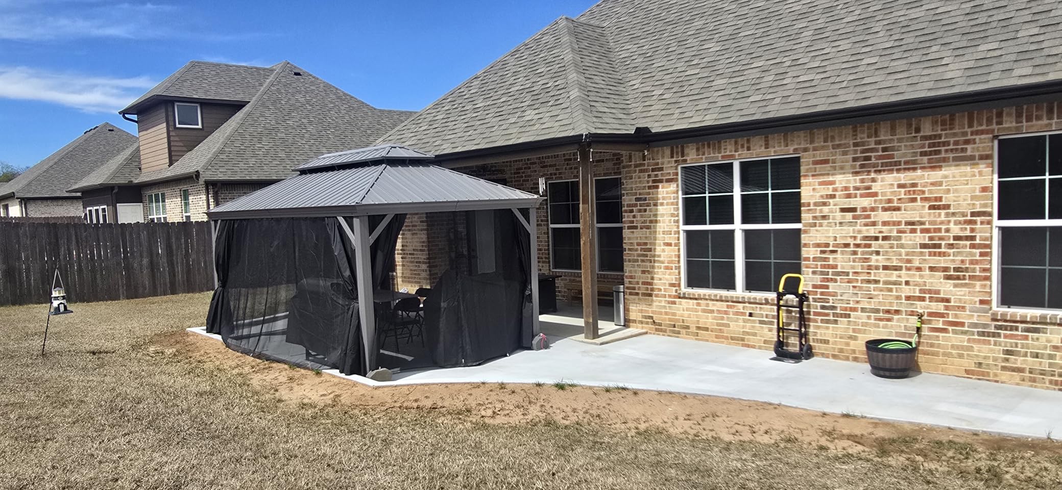 PURPLE LEAF 12' X 16' Hardtop Aluminum Gazebo with Netting and Curtains Heavy Duty Permanent Gazebo with Double Metal Roof for Patio Deck Lawn Garden All Weather Outdoor Pavilion Gazebos, Light Grey customer photo 2