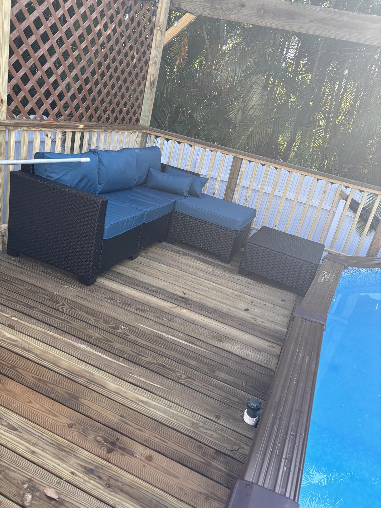 Rattaner 3 Pieces Patio Furniture Set Outdoor Sectional Wicker Patio Furniture Patio Couch with Ottoman and Outdoor Storage Table All-Weather Anti-Slip Cushions Waterproof Covers, Light Grey customer photo 1