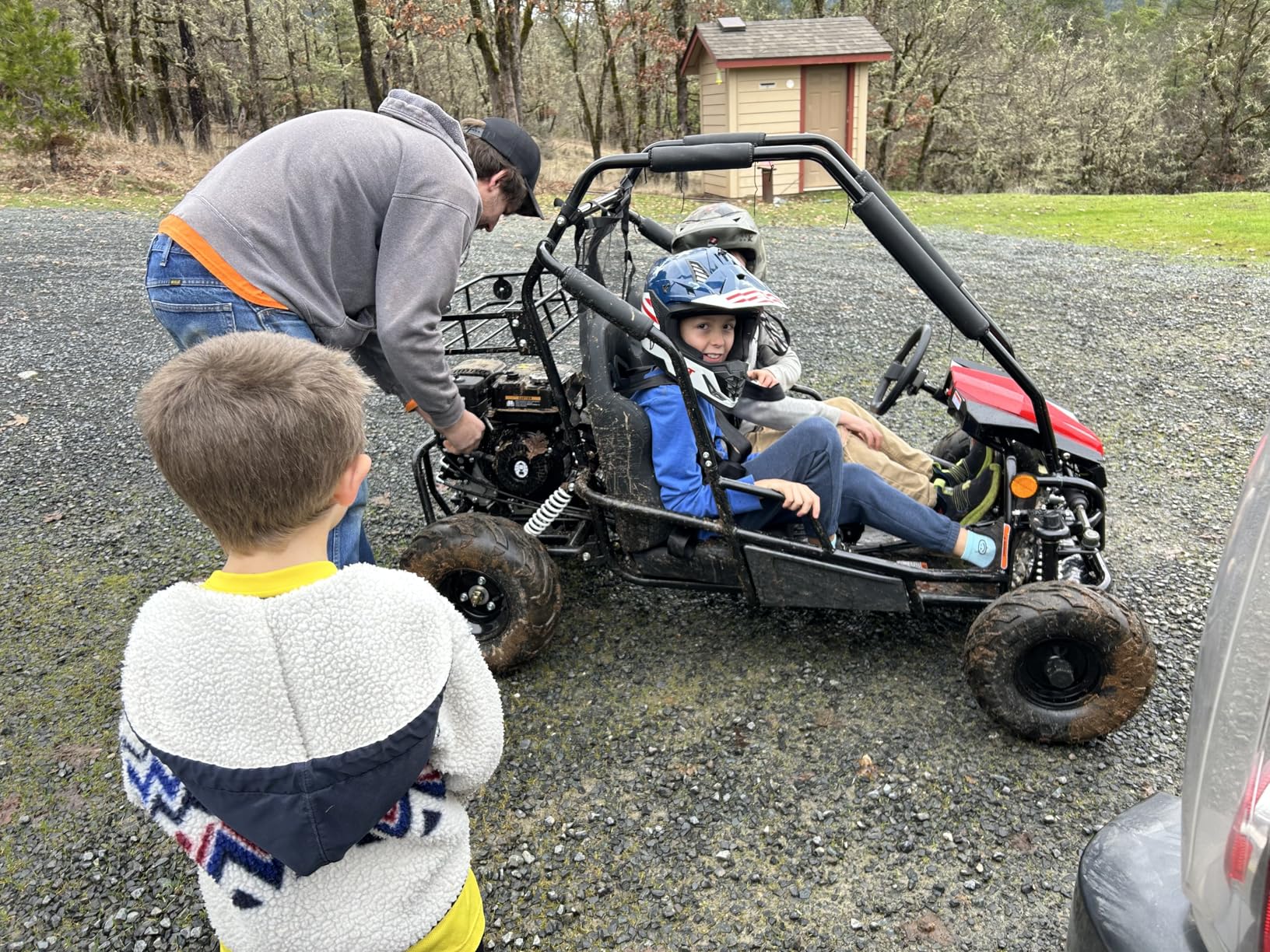 Coleman Powersports GK200 196cc Gas Powered Dual Seat Go-Kart, Reverse Gear, Adjustable Suspension, 275 lbs Maximum Load, Off Road Adventure Vehicle customer photo 2