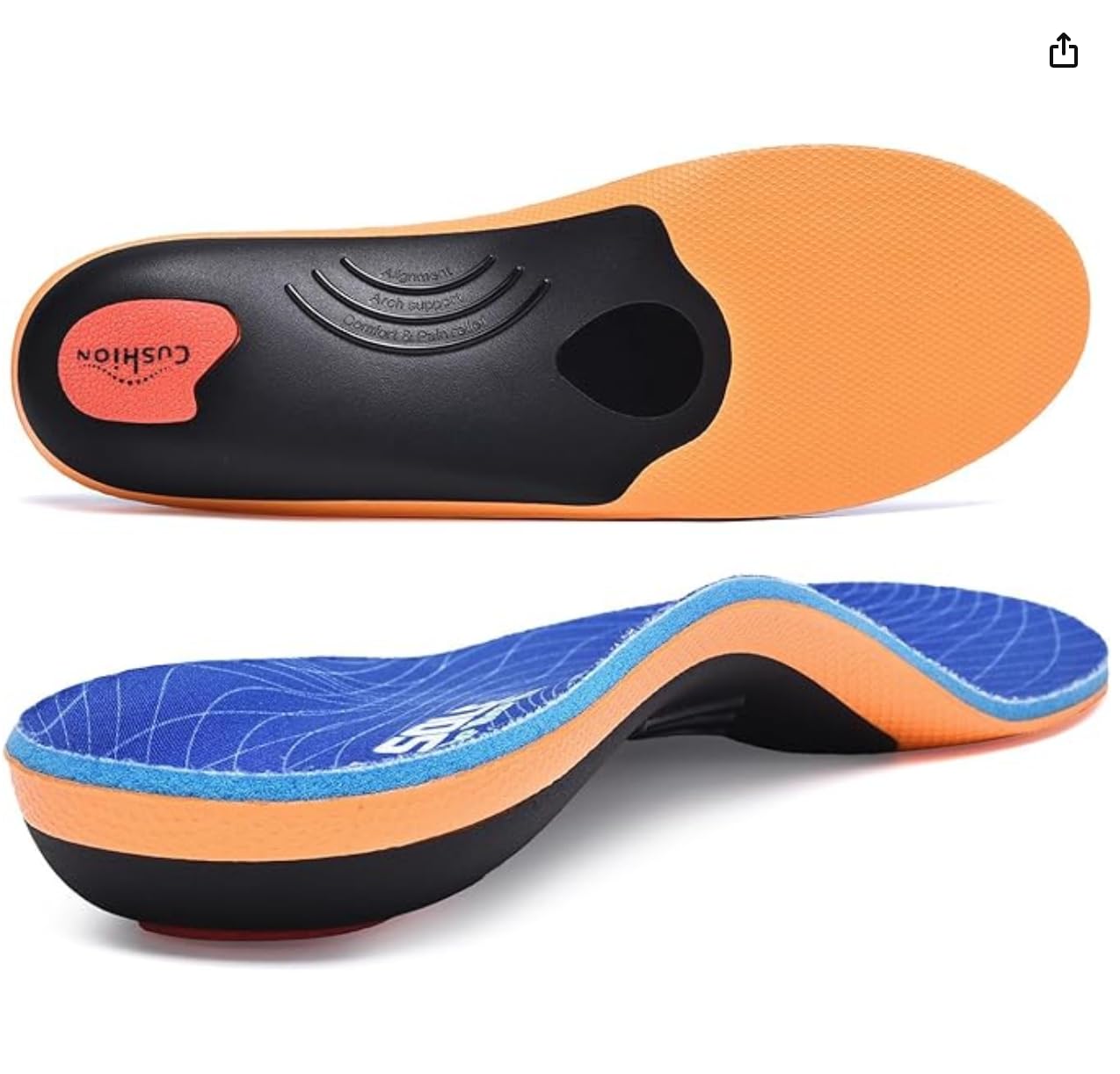 VALSOLE 250+ lbs Plantar Fasciitis High Arch Support Insole for Men Women,Heavy Duty Support Pain Relief Orthotics Insert customer photo 2