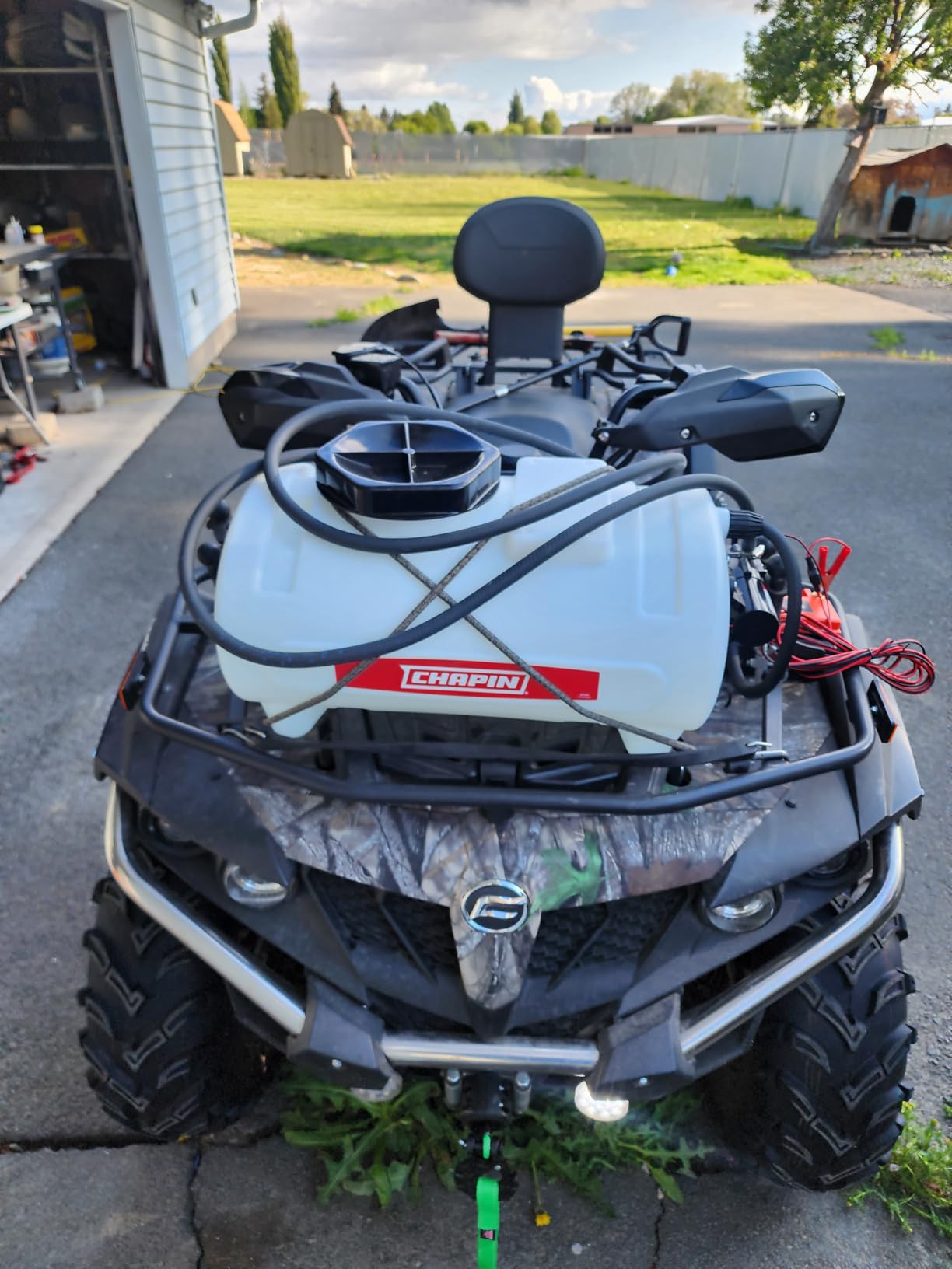 Chapin 97084 Tank Sprayer, 8‑Gallon, Multipurpose, ATV, UTV, Chemical‑Resistant Poly Tank, 12V Hookup, 1 GPM Diaphragm Pump, Adjustable Nozzle & 15‑Ft Hose for Fertilizer, Weed & Pest customer photo 1