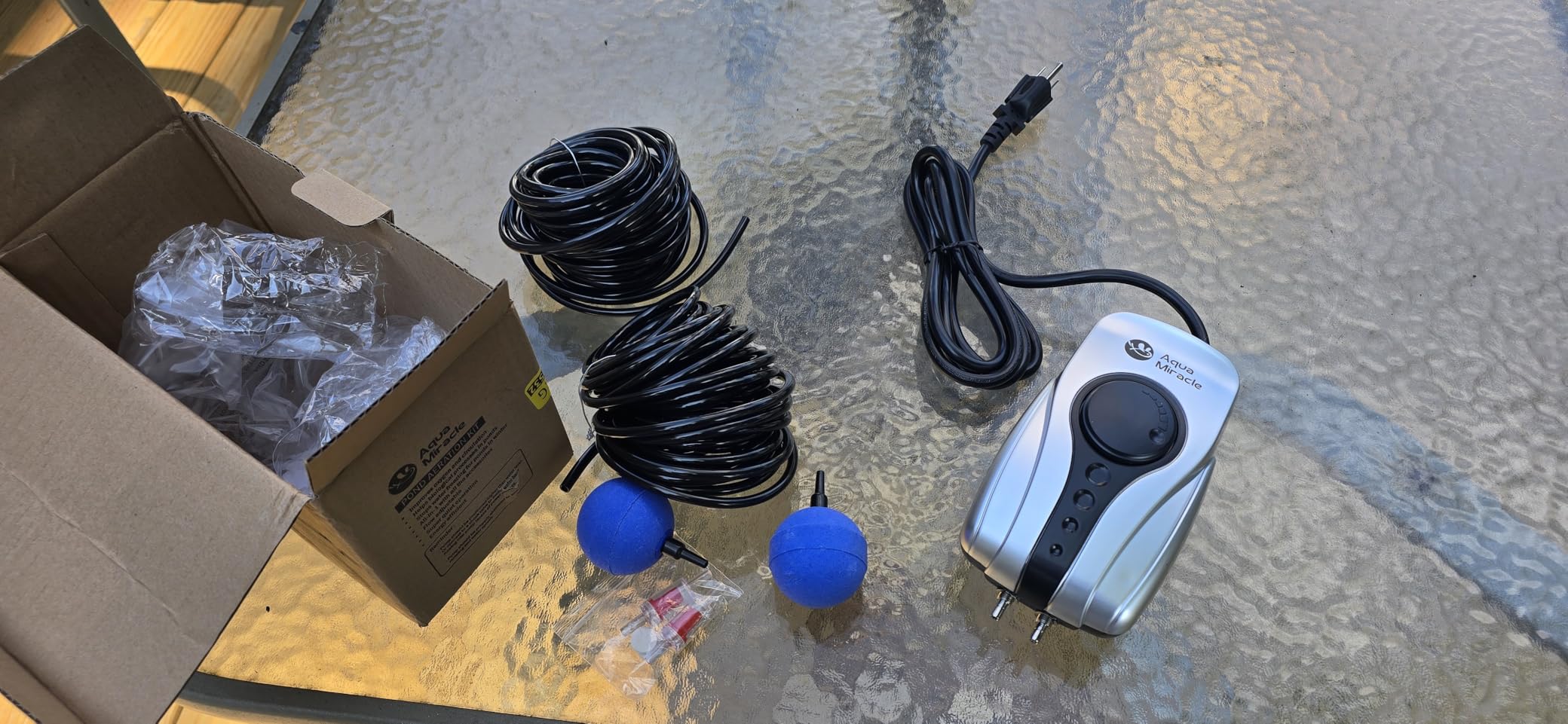 AquaMiracle Koi Pond Aerator for Pond up to 1000 & 2000 Gallons, All-in-One Pond Air Pump Aeration Kit with Air Stones Airline Tubing Check Valves customer photo 1