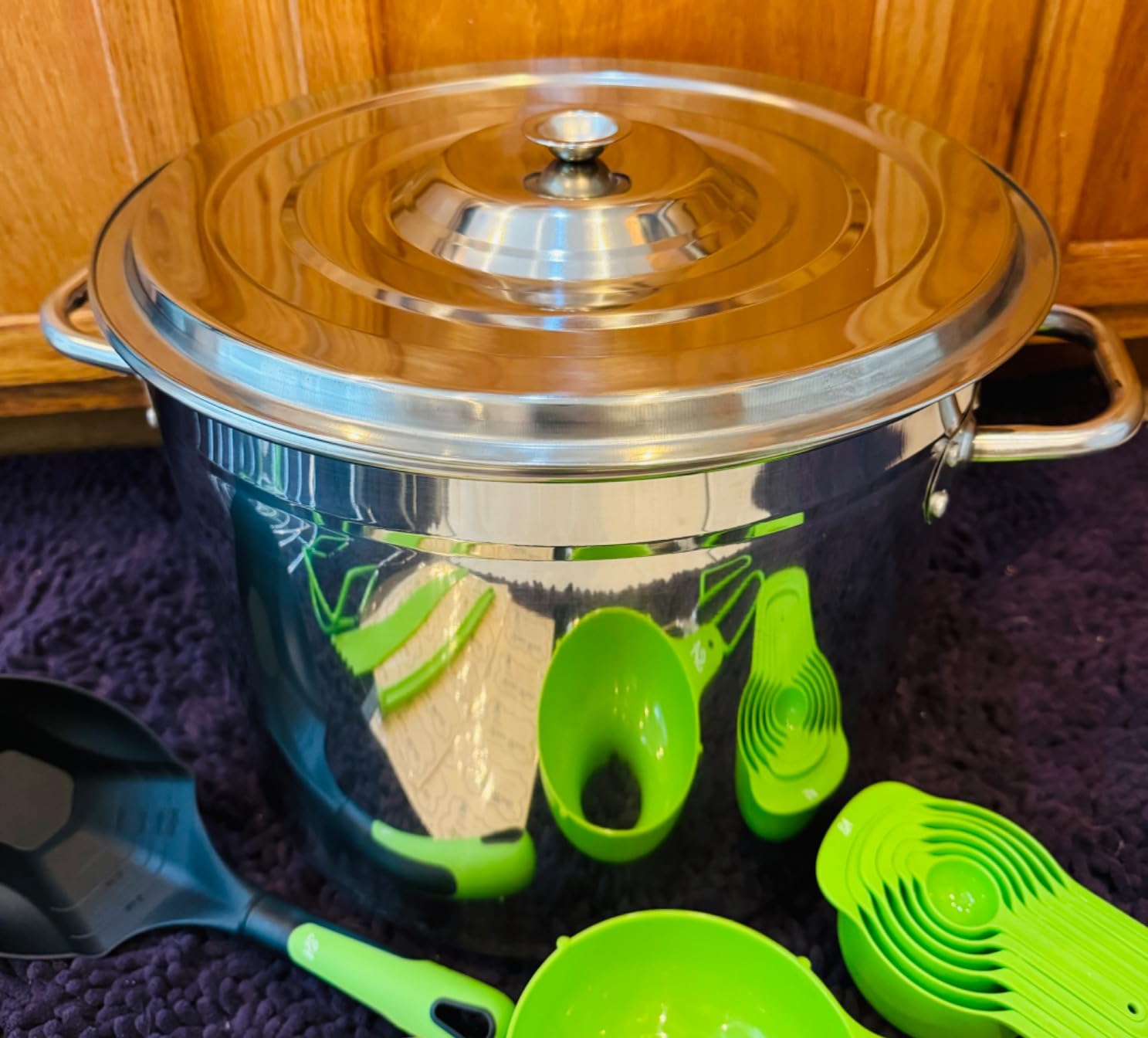Food Grade 24 Qt. Stainless Steel Water Bath Canning Pot & Canning Supplies Starter Kit for Beginners - Canning Rack, XL Ladle, Measuring Cups, Funnel customer photo 1