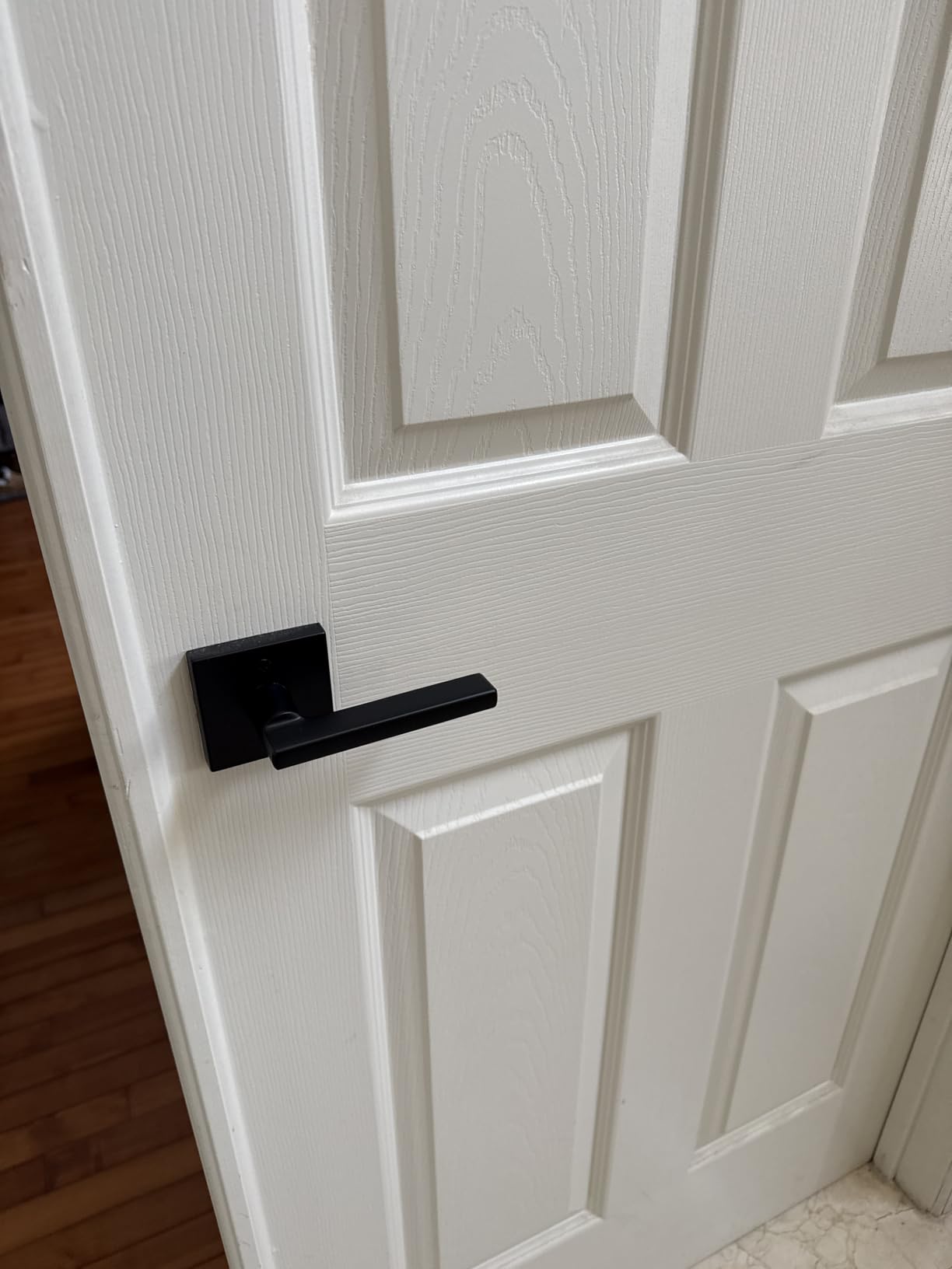 Kwikset Halifax Square Interior Passage Door Handle, Lever for Closet and Hallway Doors, Reversible Non-Locking Handle Lever, Satin Brass customer photo 1