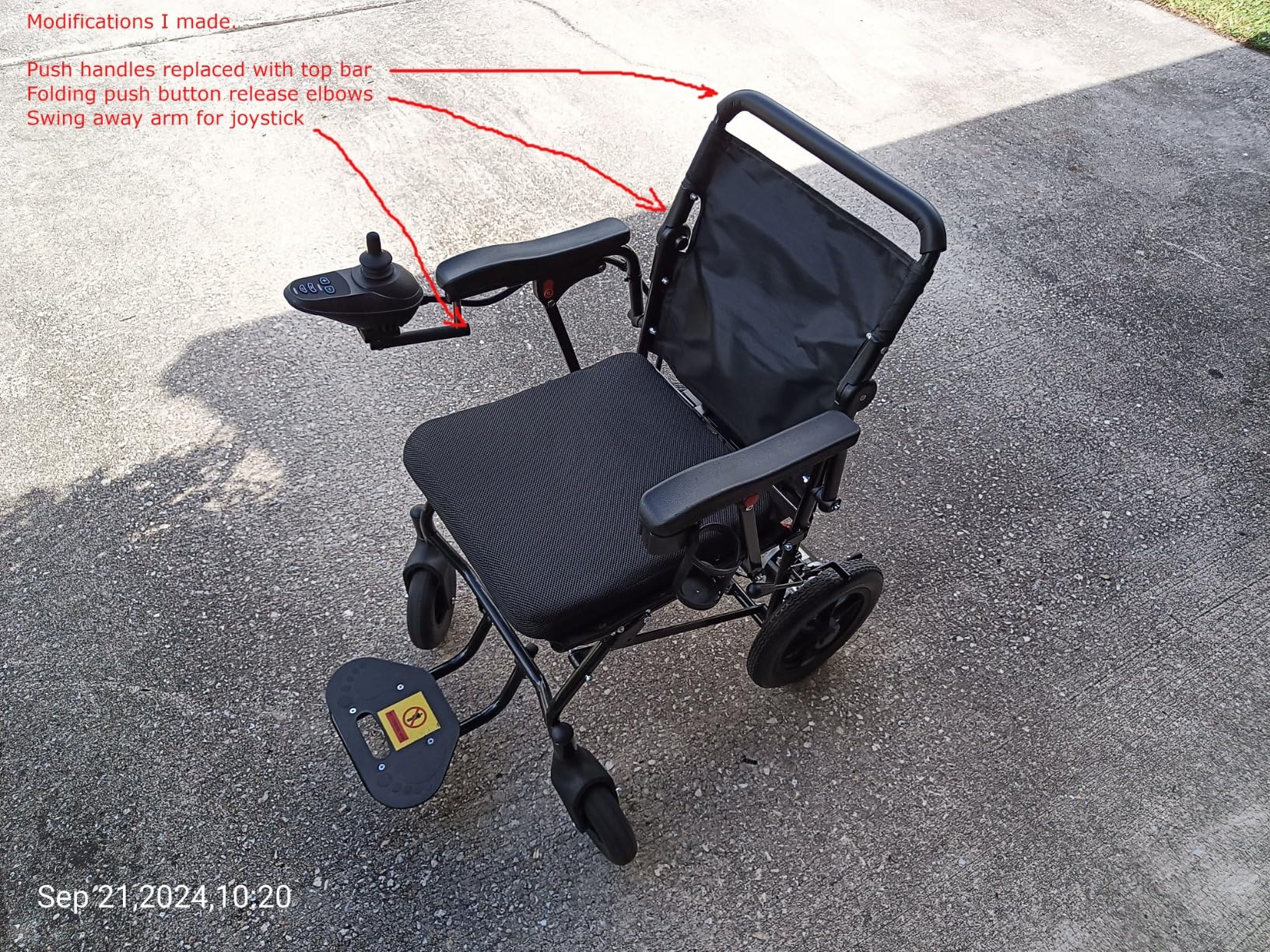 Electric Wheelchairs for Adults Lightweight Foldable, Compact Portable Motorized Power Wheelchair for Travel, Airline Approved 43lb (Black) customer photo 2