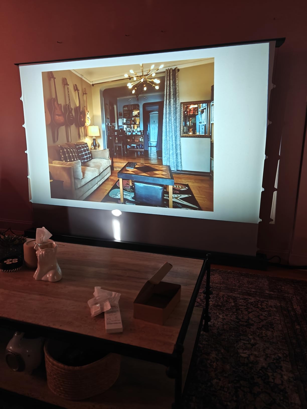IN&VI Motorized ALR Floor Rising Projector Screen for Long/Standerd Throw Projector, Movie Screen for Home Theater, Motorized Projector Screen 4K/8K Ultra HD Active 3D (120 Inch/16:9) customer photo 1