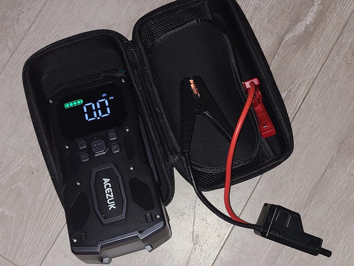 Portable Car Jump Starter with Air Compressor, ACEZUK 150PSI 8000A Jump Starter (All Gas/10.0L Diesel), 12V Battery Jump Box Car Battery Jumper Starter with 3.4