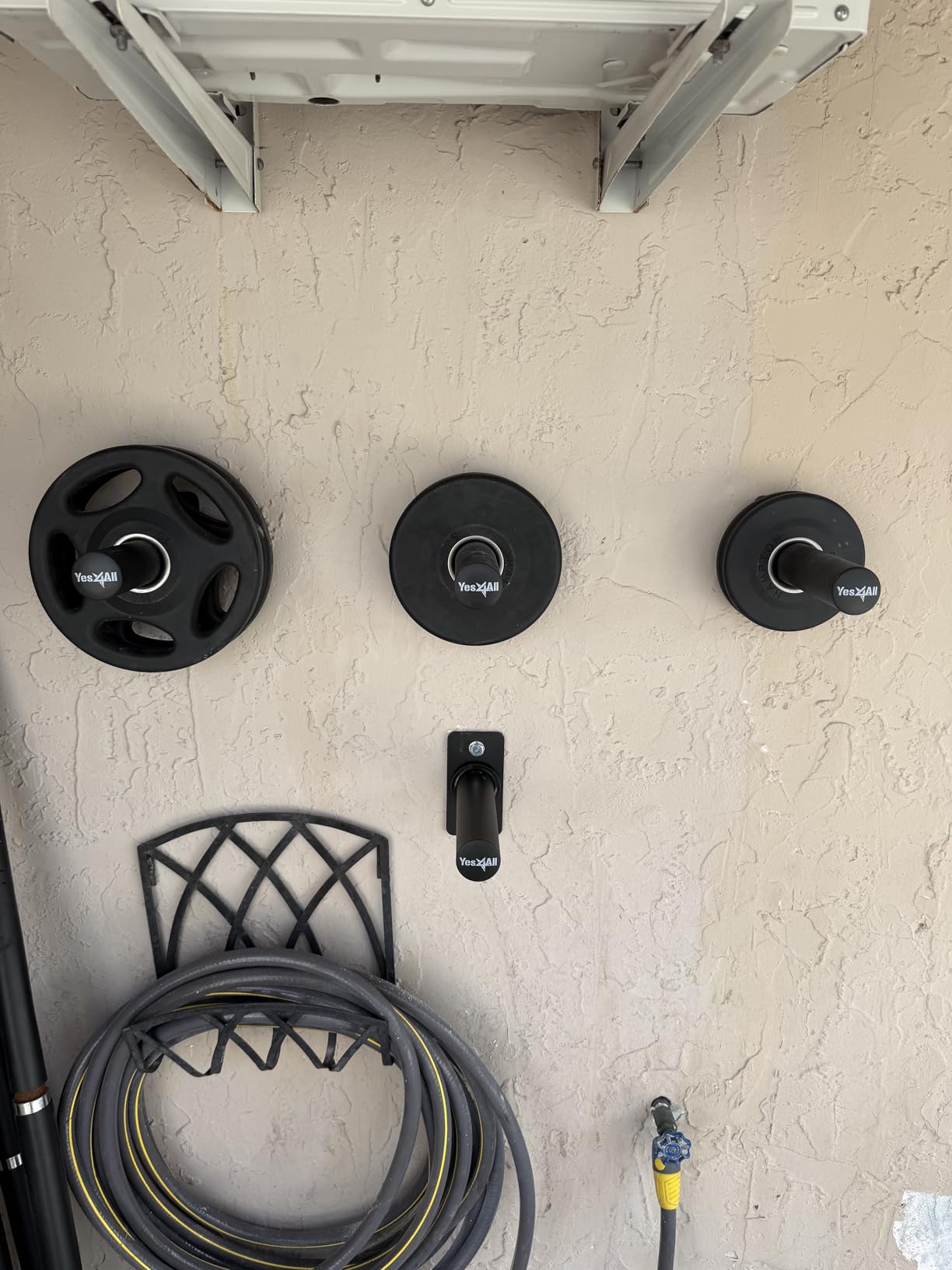 Yes4All Wall Mounted Weight Plate Holder - Fit 2inch Olympic Weight Plates, Protective Rubber Pad customer photo 2