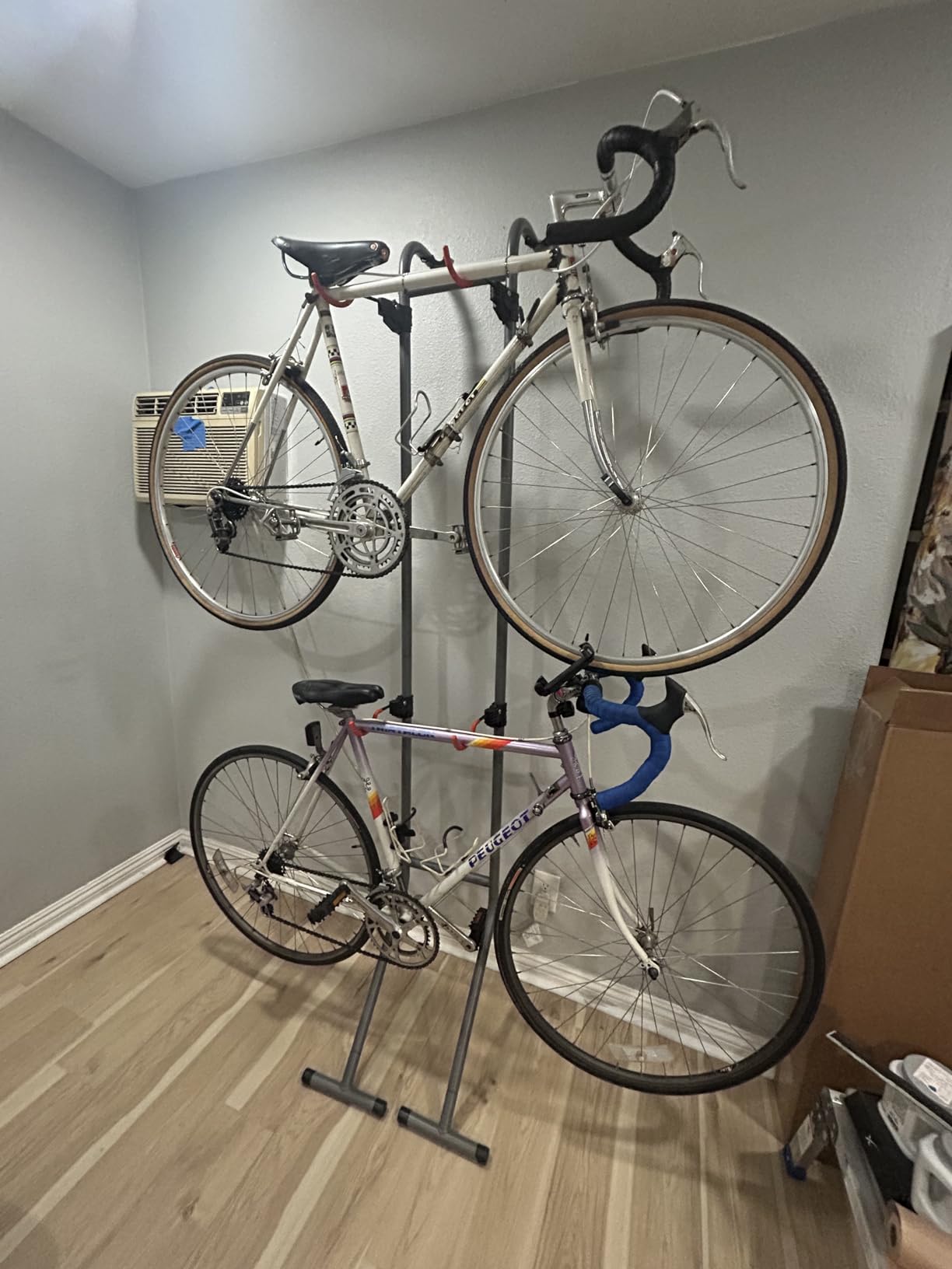 Suchtale 2 Bike Rack, Bicycle Rack, Bike Storage Rack for Garage, Gravity Bike Stand, Indoor Bike Organizer, Floor Vertical Bicycle Holder, Adjustable Wall Mount Cycle Hanger for Road Mountain Bikes customer photo 1