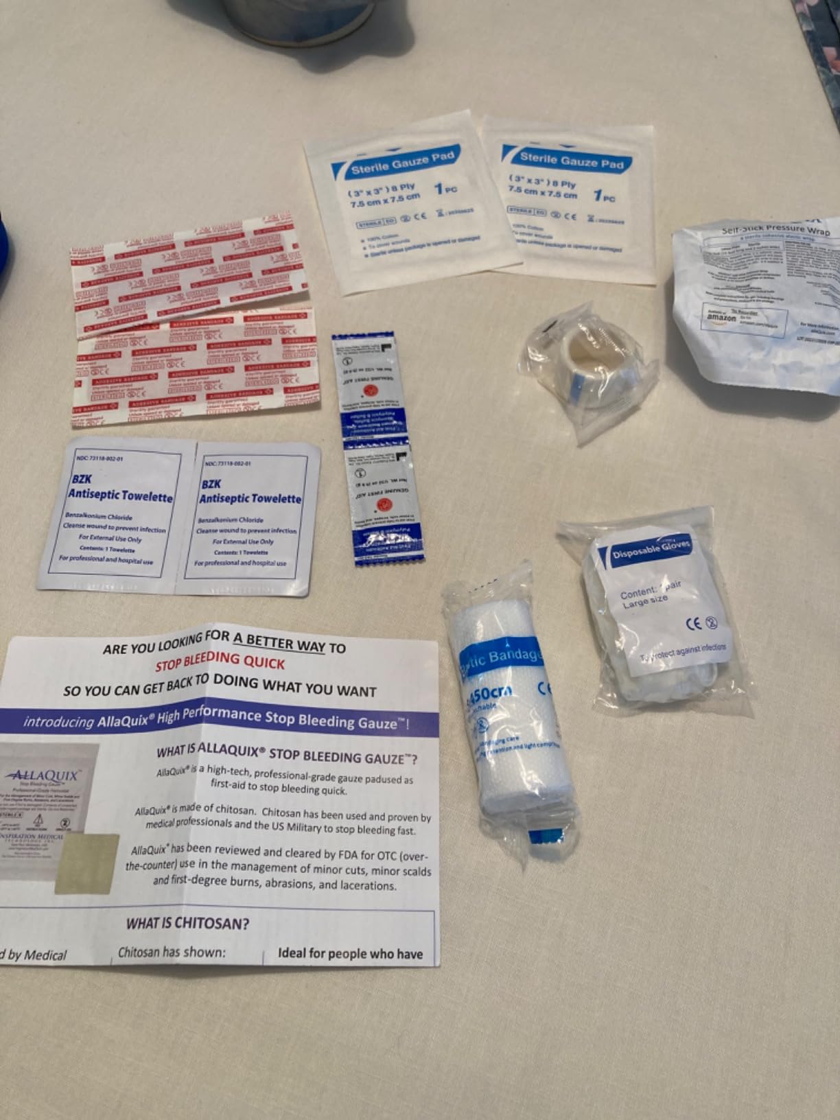 Stop Bleeding Quick Pack by AllaQuix - Hemostatic Gauze with Chitosan & Calcium Alginate | Stops Bleeding Fast for Minor Cuts, Wounds, First Aid customer photo 1
