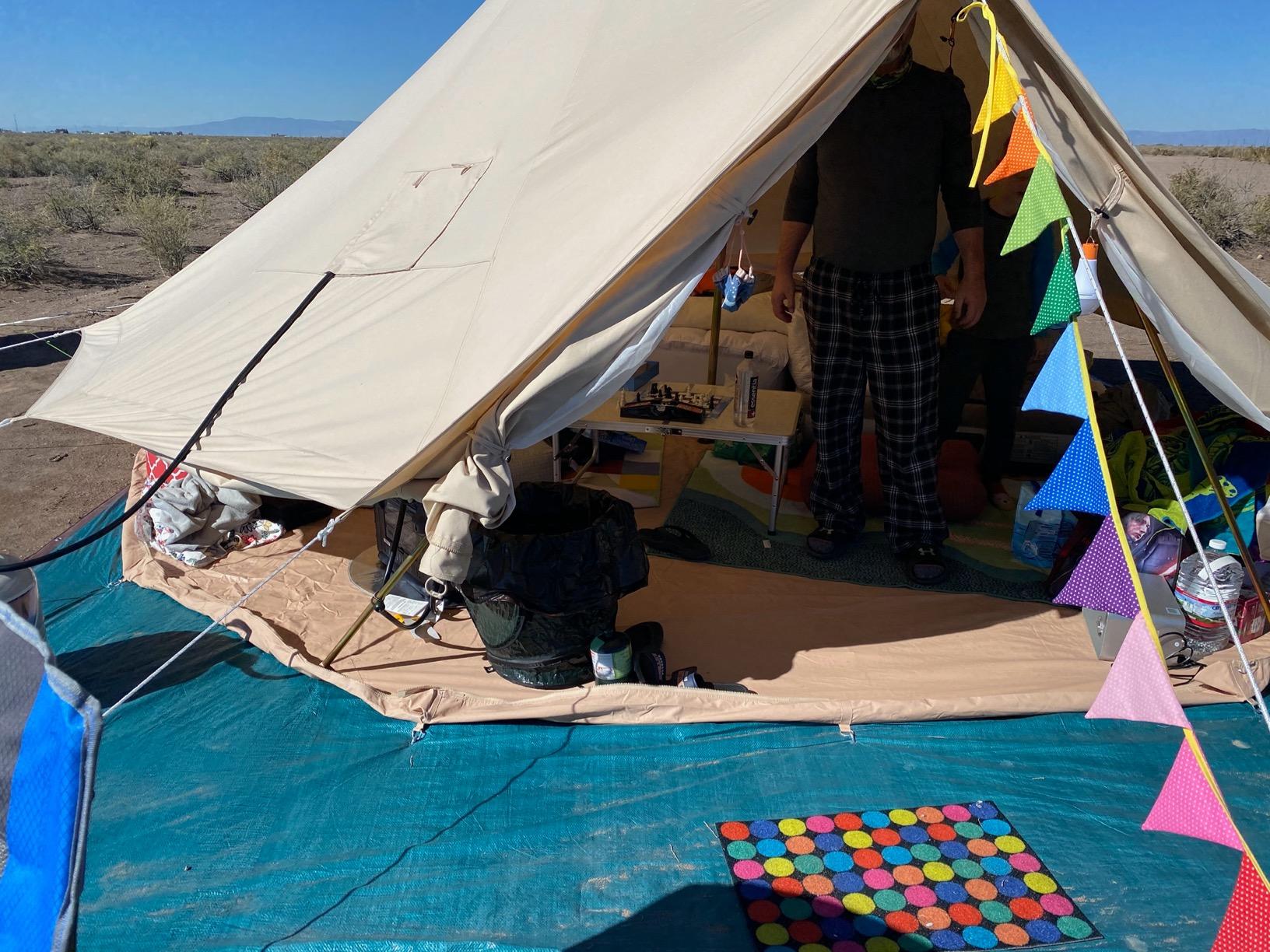 Glamcamp Bell Tent, 4 Seasons Breathable Cotton Canvas Yurt Tent - w/Stove Jack, Luxury Camping Tent Outdoor, Zipped Removable Floor customer photo 2