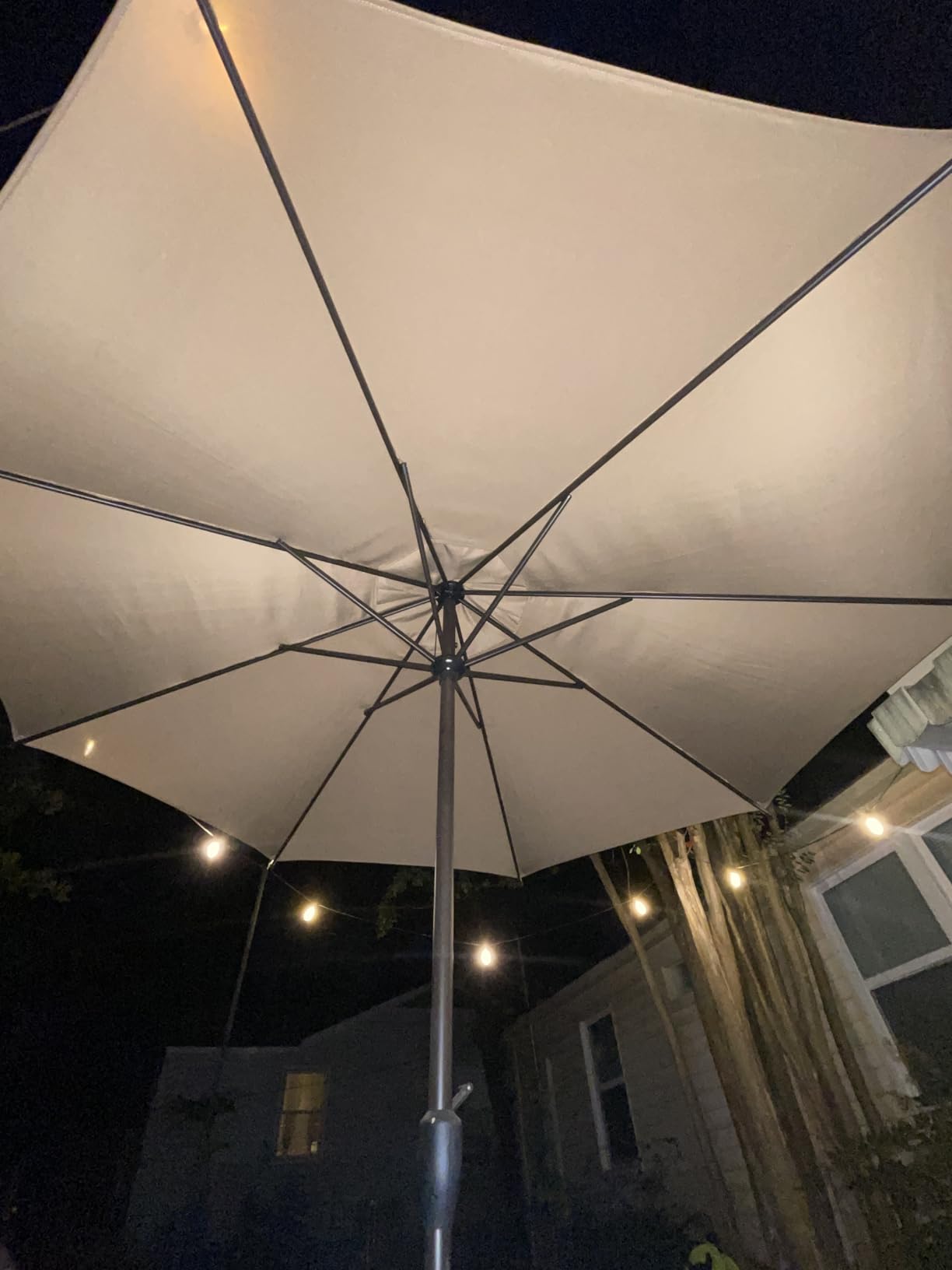 Abba Patio 9FT Lyon Outdoor Patio Umbrella Outdoor Table Umbrella with Push Button Tilt and Crank Market Umbrella 8 Sturdy Ribs UV Protection Waterproof for Garden Deck Backyard Pool Tan customer photo 2