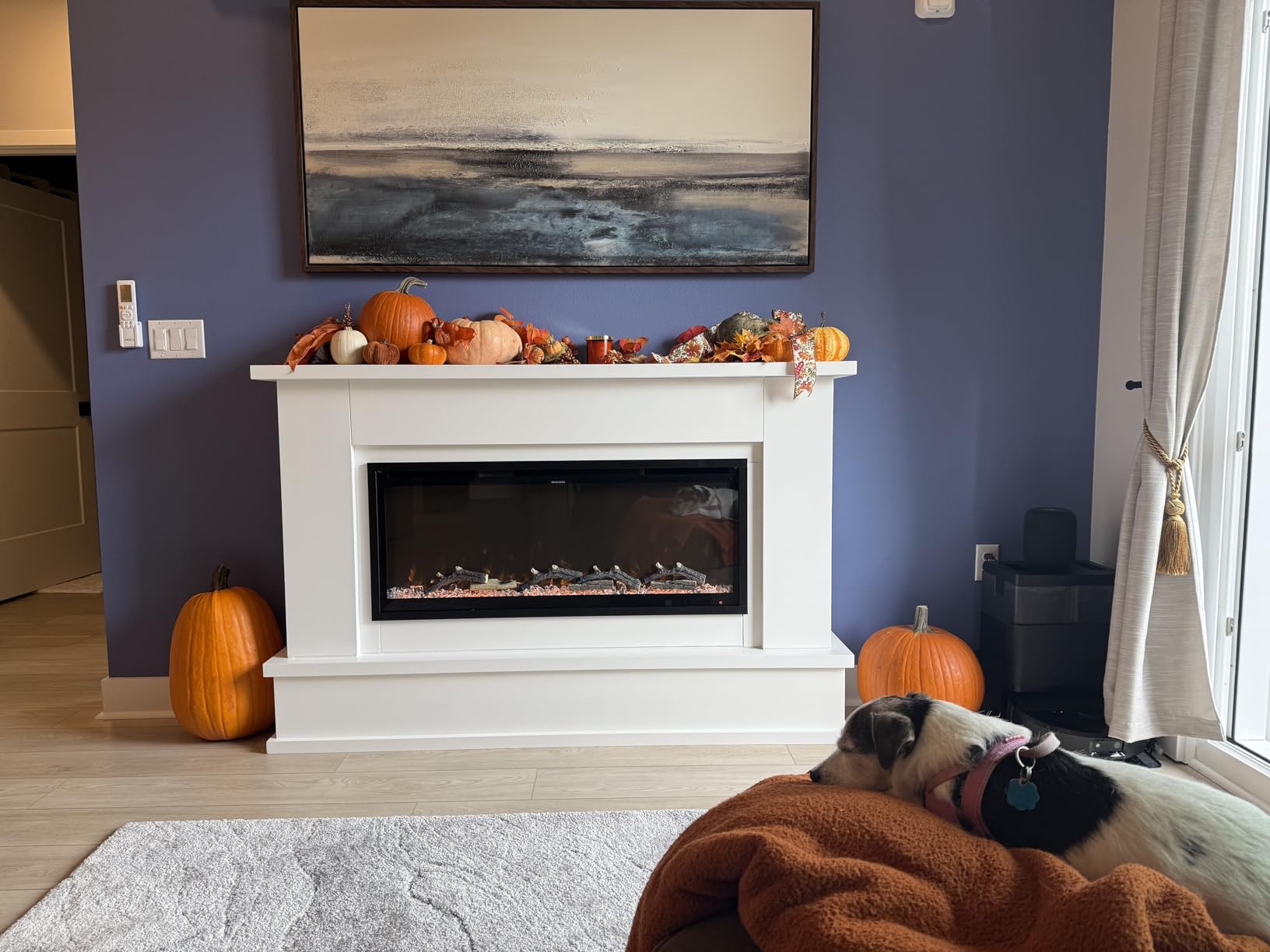 Modern Ember Patton White Mantel Package 64