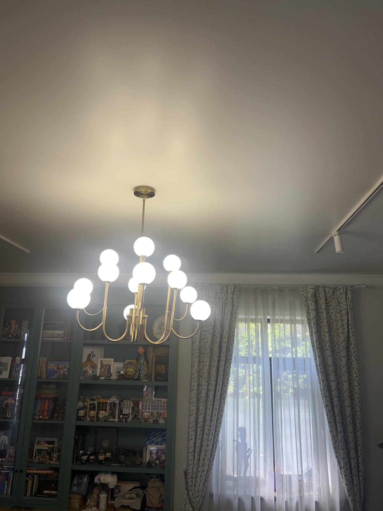 Large Dining Room Chandeliers with Glass Globe, High Ceiling 12 Lights Gold Modern Mid-Century Sputnik Light Fixture for Living Room Bedroom Foyer Staircase Pendant Light 31