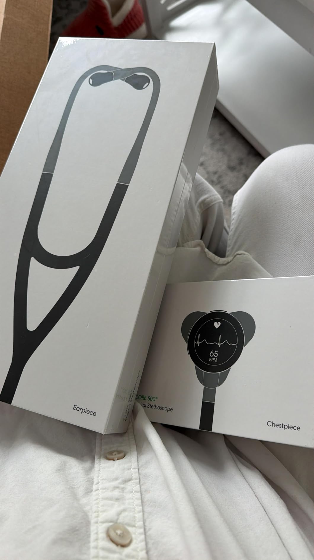 EKO CORE 500 Digital Stethoscope - 40x Amplification, Active Noise Cancellation, 3-Lead ECG, FDA-Cleared AI with Eko+, Full-Color Display - Silver customer photo 1