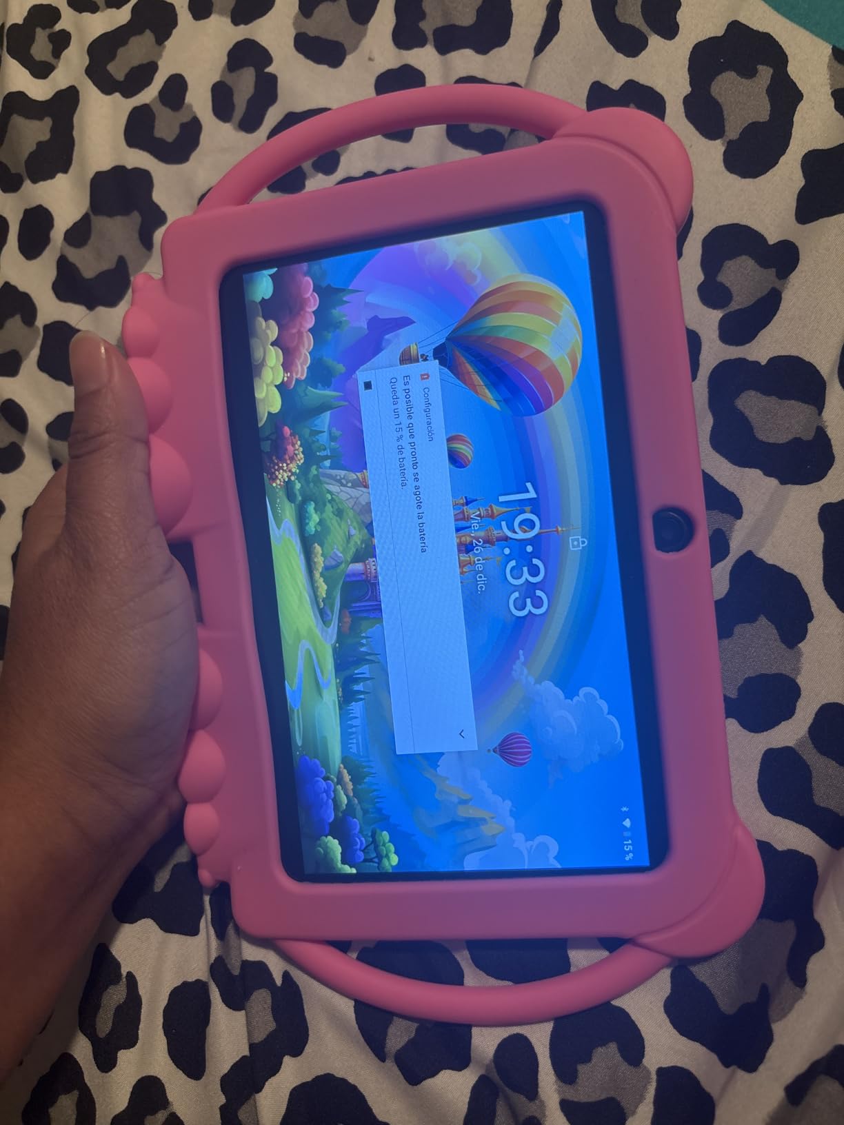 Kids Tablet 7 inch Android 12, 4GB RAM 32GB ROM, 512GB Expansion, with Parental Control, WiFi, Bluetooth, Dual Camera with Silicone Case, Blue customer photo 2