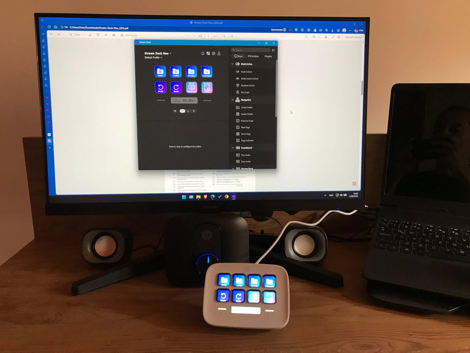 Elgato Stream Deck Neo - 8 Customizable Keys, 2 Touch Points, Speed Through Tasks & Workflows - Control Word, Excel, PowerPoint, Teams, Zoom, Spotify and More, Drag-'n-Drop Setup - Works with Mac & PC customer photo 1