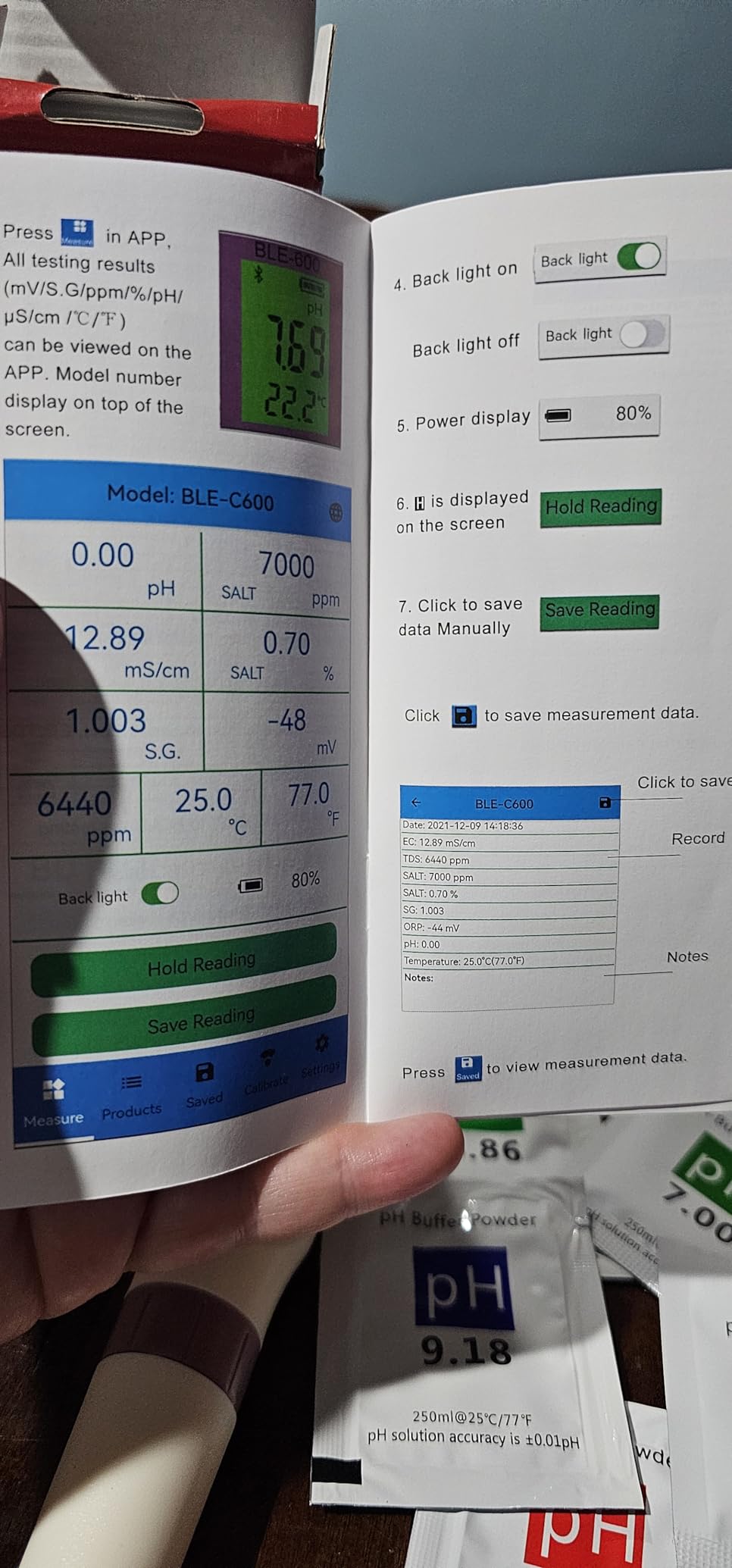 PH Meter & TDS Meter Digital Water Tester 5 in 1 Salinity Tester PH Temp EC and TDS Meter,PH Meter for Water with LCD Backlit,Water Testing Kits for Drinking Water,Wine,Swimming Pool,Hot Tub Spas. customer photo 2