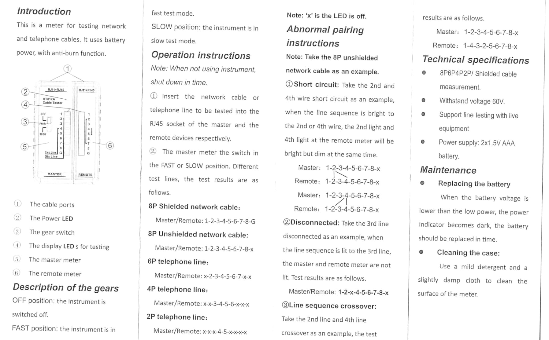 Network Cable Tester, HABOTEST HT812A with RJ45 RJ11 Port, Ethernet Cable Tester Tool,Speaker, Coax, Video, and Data Fast/Slow Gear, 60V Cable Telephone Line Continuity Test for CAT5/CAT5E/CAT6/CAT6A customer photo 1