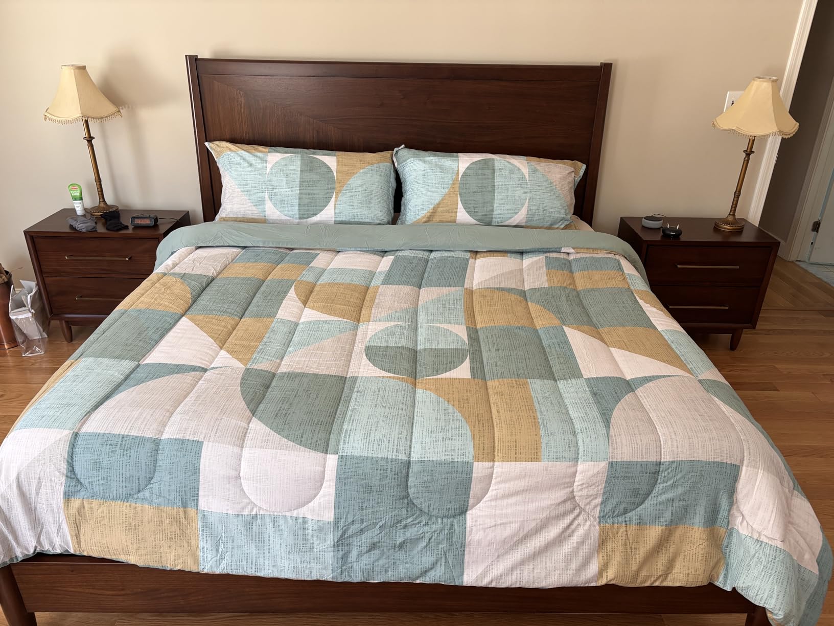 Sweet Home Collection RV Short Queen Comforter Set for RV Camper - Comforter Set with Fitted & Flat Sheet, 4 Pillowcases - Tailored for RV Short Queen Beds - Cozy Essentials for Your RV Bedroom, Gray customer photo 2