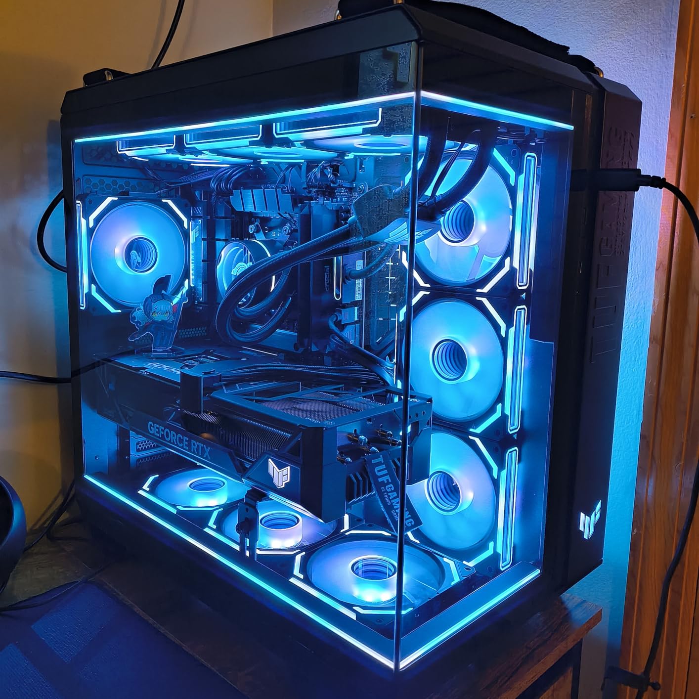 AsiaHorse COSMIQ 120mm Case Fan, Infinity Mirror FDB Reverse Fan with 5V 3-PIN Connector and Small Controller, 2000 RPM and 68.5CFM, Unit Daisy Chain PWM RGB PC Fans for Cases CPU Liquid Coolers, 3Pack customer photo 2