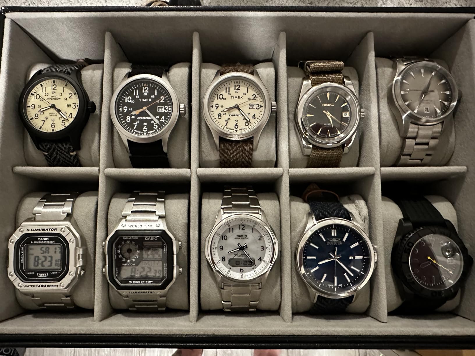 ProCase Watch Box, 12 Slot Mens Watch Case With Drawer, 2-Layer Watch Display Case With Glass Lid, Mens Jewelry Box Storage Holder Organizer, Birthday Valentine Gifts for Men -12Slot, Espresso customer photo 2