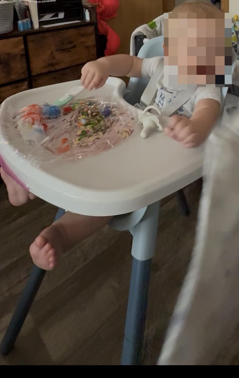 Chicco Zest 4-in-1 Folding High Chair for Babies and Toddlers, Easy Clean | Capri/Blue, wipeable one-piece seat, BPA-free tray, toddler and baby chair, youth stool, up to 60 lbs customer photo 1
