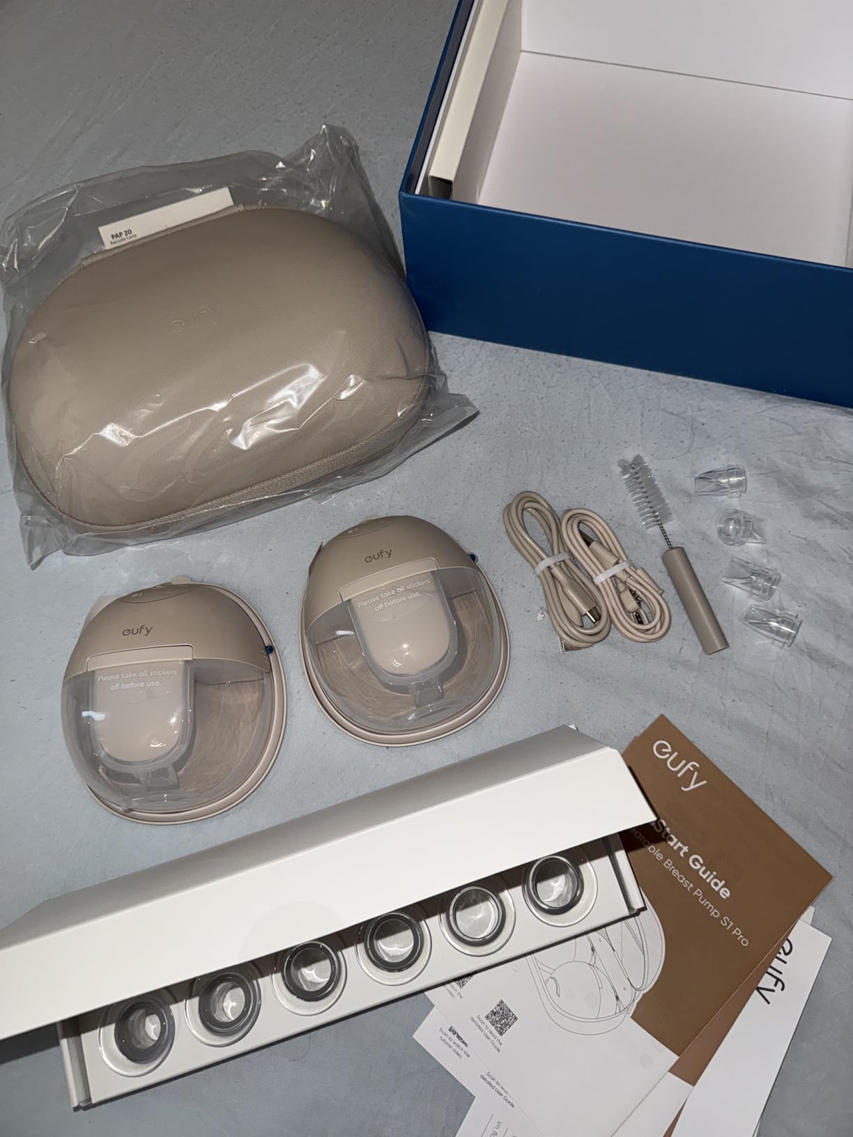 eufy Security Heated Wearable Breast Pump S1 Pro, Slim Hands-Free with Industry-Leading HeatFlow Tech, Wireless Charging Case, App-Controlled OptiRhythm, 300 mmHg Strong Suction, in-Bra Use customer photo 2
