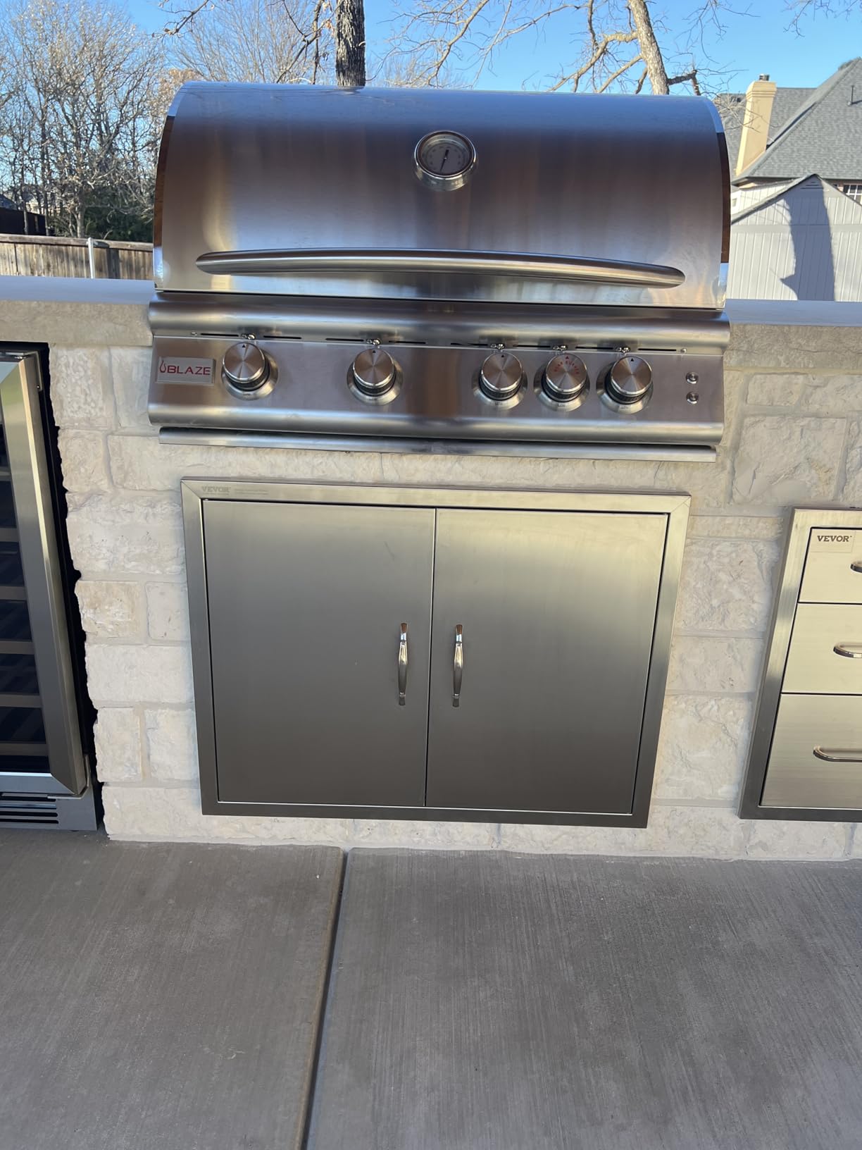 VEVOR BBQ Access Door, 24W x 24H Inch Double Outdoor Kitchen, Stainless Steel Flush Mount Door, Double Wall Vertical with Handles and Hooks, for BBQ Island, Grilling Station, Outside Cabinet customer photo 2
