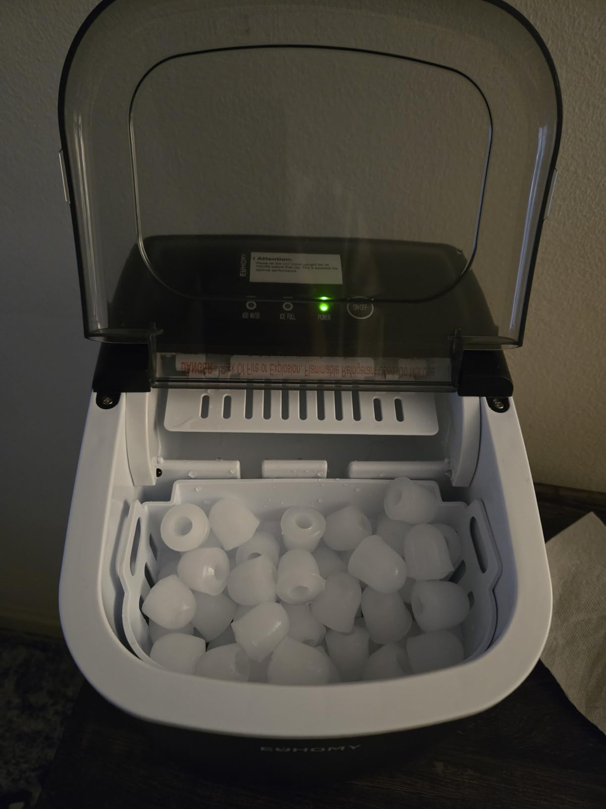 EUHOMY Countertop Ice Maker Machine with Handle, 26lbs Per Day, 9 Ice Cubes Ready in 6 Mins, Auto-Cleaning Portable Ice Maker with Basket and Scoop, for Home/Kitchen/Camping/RV (White) customer photo 2