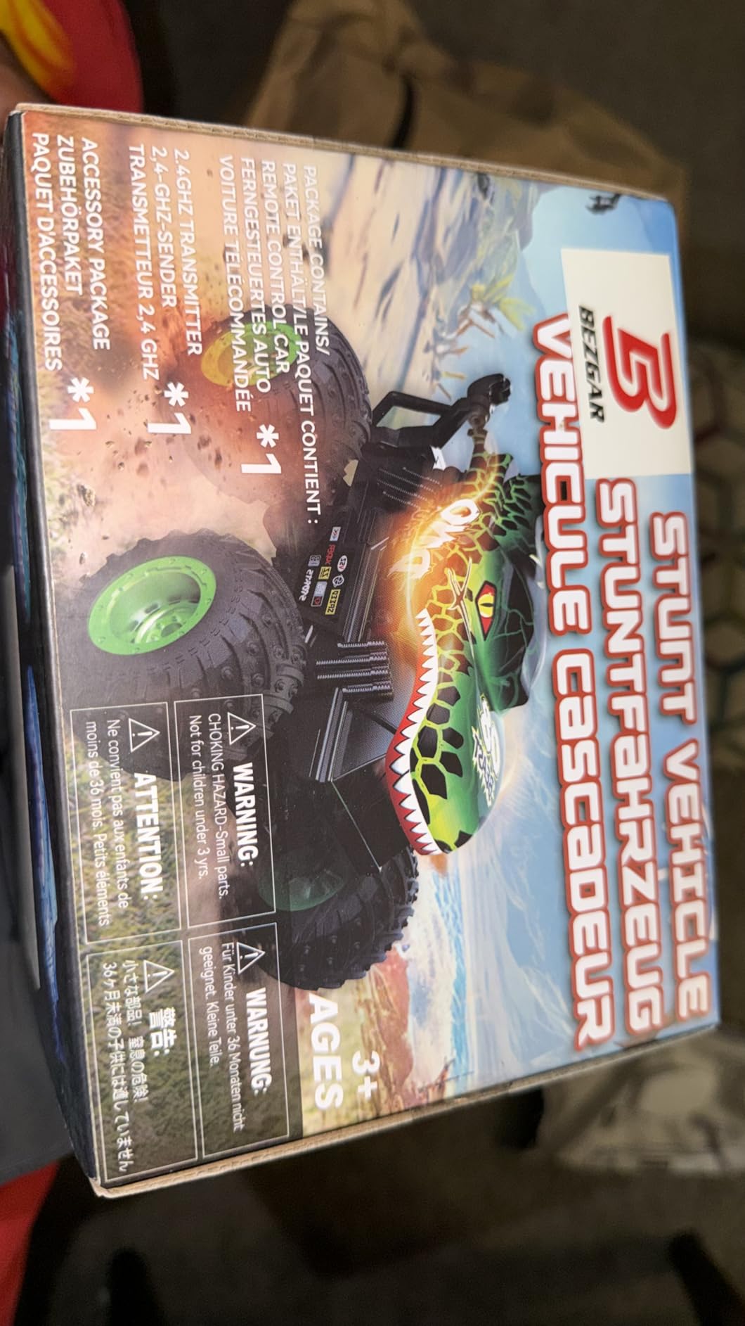 BEZGAR Monster Truck Toys - Remote Control Monster Truck with Light & Music, Dinosaur Toys for Kids, 1:20 Scale RC Truck with 360° Spins and Drifting, Remote Control Car for Boys 4-7 customer photo 1