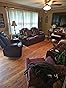 Breathing Leather Power Recliner Sofa Set, Reclining Couch Set with LED Light/Cup Holders/Storage, 3 Piece Living Room Set 3 Seat Sofa Loveseat and Chair for Home Theater (Auburn) customer photo 1